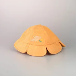 Kids Bucket Hat A Forma Di Fiore Color Ocra