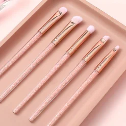 Set Di 5 Pennelli Per Occhi Con Manico Glitter